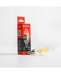 LED лампа ETRON Filament 1-EFP-128 С37 E14 5W 4200К прозора