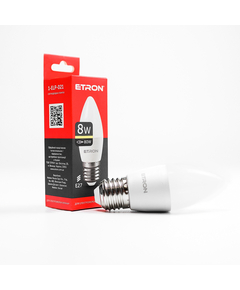LED лампа ETRON Light 1-ELP-021 C37 8W 3000K 220V E27