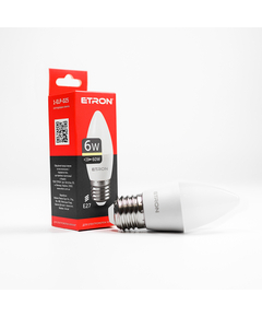 LED лампа ETRON Light 1-ELP-025 C37 6W 3000K 220V E27