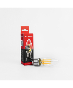 Світлодіодна філаментна лампа ETRON Filament C37 10W E27 3000K прозора