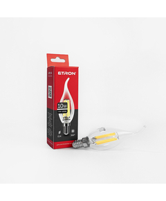 Світлодіодна філаментна лампа ETRON Filament C37 tailed 10W E14 4200K прозора