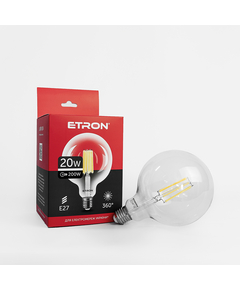 Світлодіодна філаментна лампа ETRON Filament G125 20W E27 4200K прозора