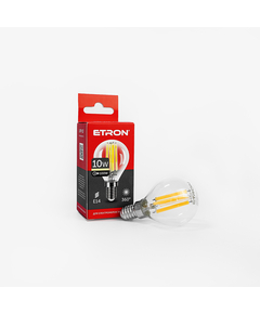 Светодиодная филаментная лампа ETRON Filament G45 10W E14 3000K прозора