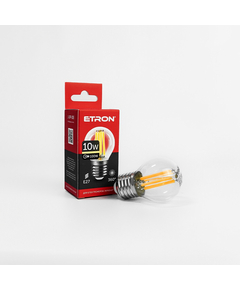 Світлодіодна філаментна лампа ETRON Filament G45 10W E27 3000K прозора