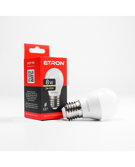 LED лампа ETRON Light 1-ELP-041 G45 8W 3000K 220V E27