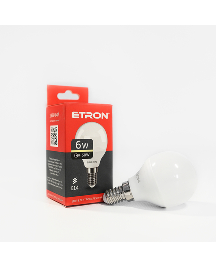 LED лампа ETRON Light 1-ELP-047 G45 6W 3000K 220V E14