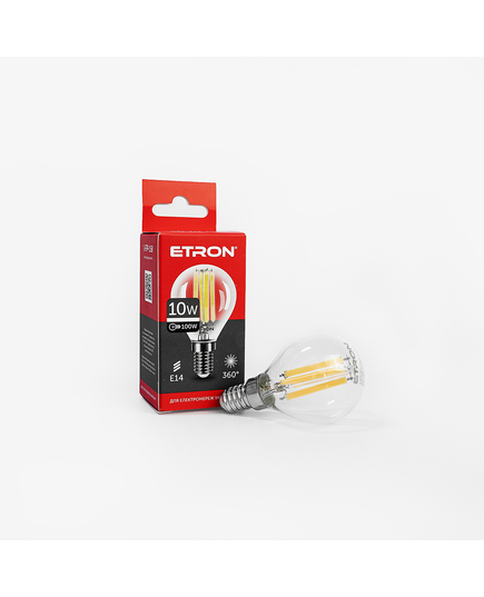Світлодіодна філаментна лампа ETRON Filament G45 10W E14 4200K прозора