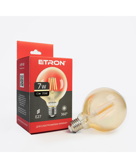 Светодиодная филаментная лампа ETRON Filament G95 7W E27 2700K золото