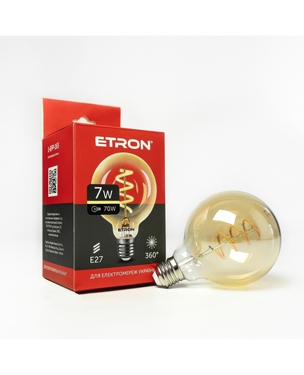Світлодіодна філаментна лампа ETRON Filament G95 Vintage 7W E27 2700K золото