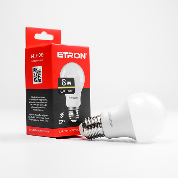 LED лампа ETRON Light 1-ELP-009 A55 8W 3000K E27