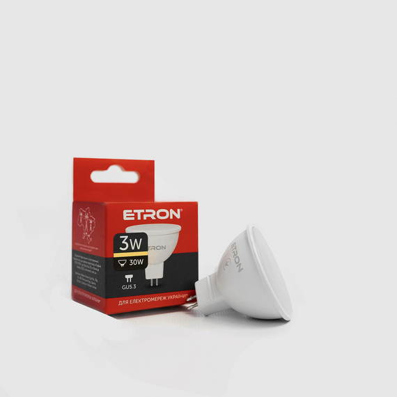 LED лампа ETRON Light 1-ELP-063 MR16 3W 3000K 220V GU5.3