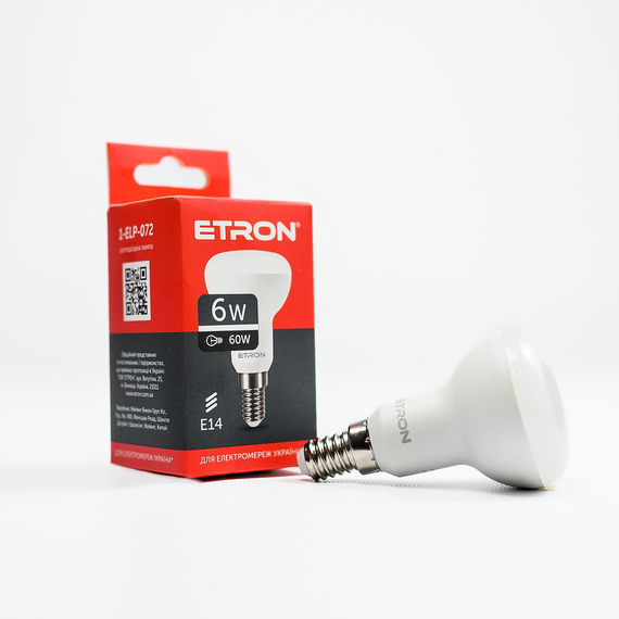 LED лампа ETRON Light 1-ELP-072 R50 6W 4200K 220V E14
