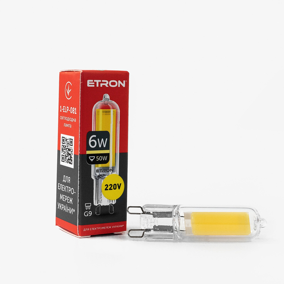 LED лампа ETRON Light 1-ELP-081 G9 Glass 6W 3000K 220V