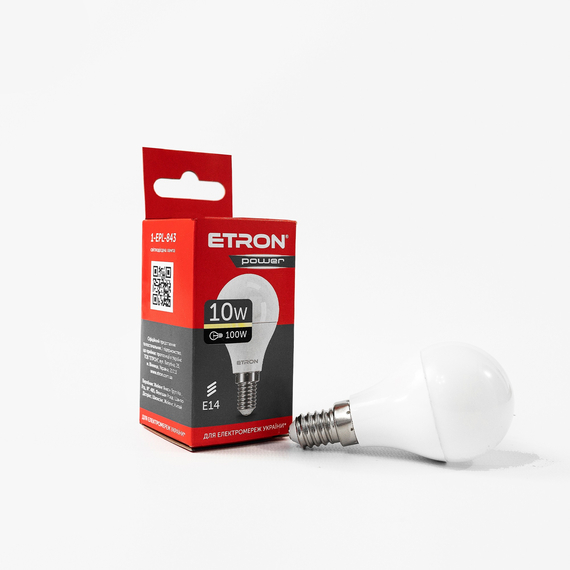 LED лампа ETRON Power Light 1-EPL-843 G45 10W 3000K 220V E14
