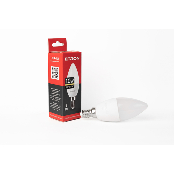 LED лампа ETRON Light 1-ELP-019 C37 10W 3000K 220V E14